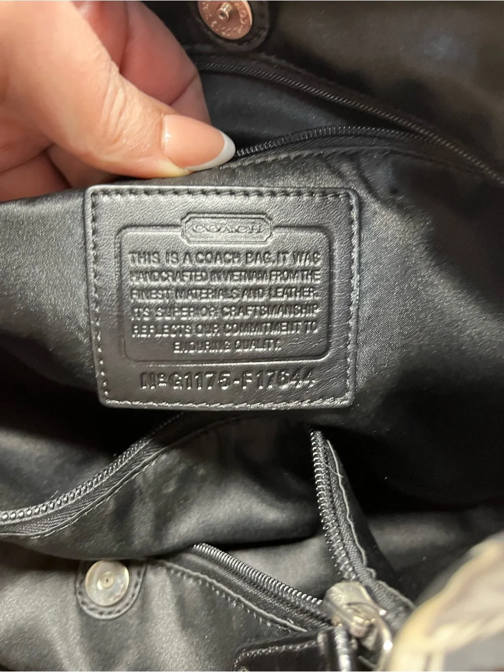 Coach Black and Tan Patterned Shoulder Bag - Picture 6 of 6